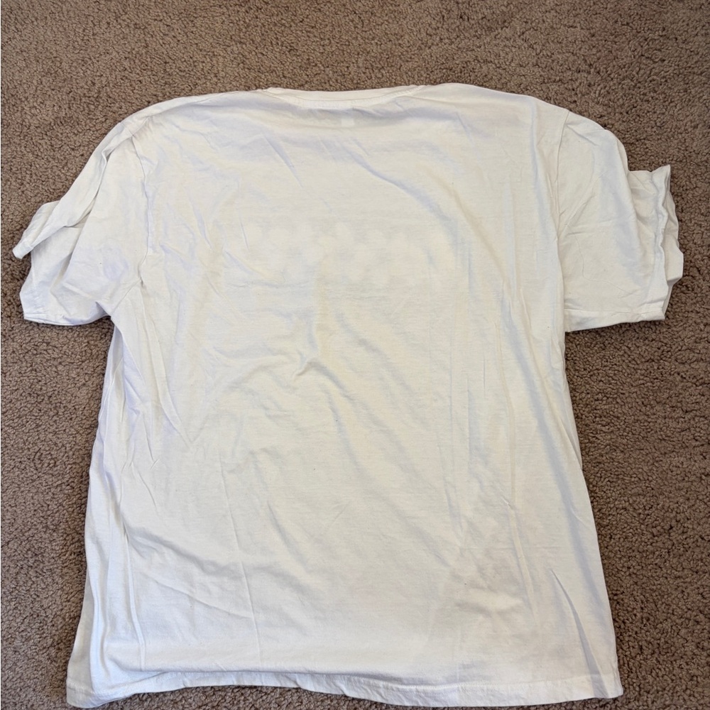 Hawaii White Graphic T-Shirt with Blue Floral Design - Picture 3 of 3
